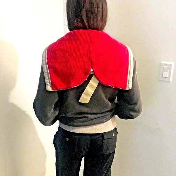 POLO SPORT Ralph Lauren Gray Red Waffle Hood Zip Sweatshirt M Small or W Medium - Picture 6 of 10